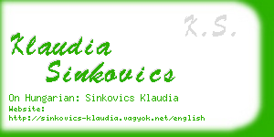 klaudia sinkovics business card
